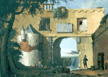 Ruïnes in een Italiaans landschap