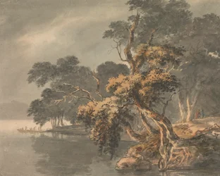 Herfstbomen bij een meer