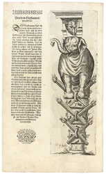 Kolom met figuur van een olifant, 1604