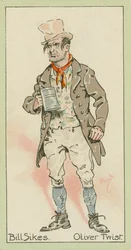 Bill Sikes, Oliver Twist (kleurenlitho)