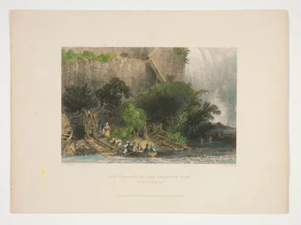 De landing, aan de Amerikaanse kant (Niagarawatervallen), illustratie voor Nathaniel Parker Willis
