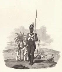 Een soldaat van het 5e West-Indische Regiment, ca. 1812