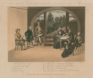 De heer Richardson leest het manuscript van Charles Grandison in 1751