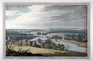 Uitzicht op Streatley en Goring in Berkshire en Oxfordshire, 1793