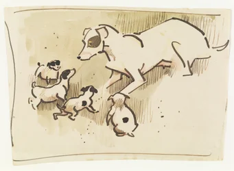 Foxterriër en puppy