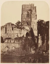 Fountains Abbey. De Kerk en Kapittelzaal, 1850s