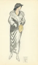 Modieuze dame, 15.IV.1916, 1916