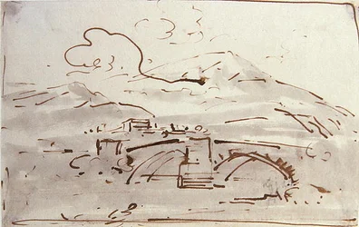 Landschap met een brug