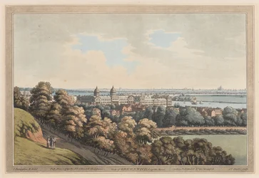 Uitzicht op Greenwich en de rivier op