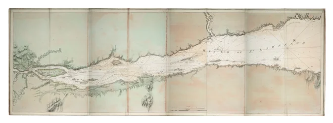 Kaart van de rivier de St. Lawrence, Noord-Amerikaanse Atlantische kust, c.1781