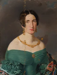 Vrouw in groene jurk