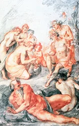 Studie, doop van een kind, c1584-1609