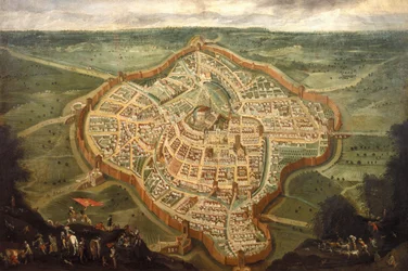 Kaart van de stad Udine, midden 17e eeuw