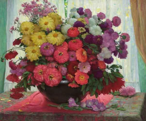 Bloemen in een kom