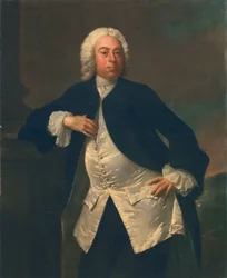 Man in een wit zijden vest, c.1745-50