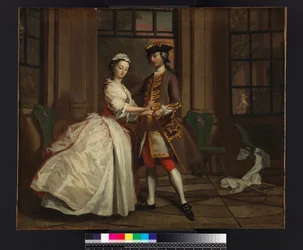 Pamela en Mr B. in het tuinhuis, uit 