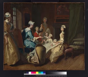 Pamela vertelt een kinderverhaal, uit „Pamela: or Virtue Rewarded“ van Samuel Richardson (1689-1761), gepubliceerd in 1740, circa 1744
