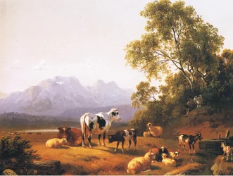 Een Nederlands pastoraal landschap, uit een onbekende bron