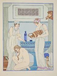 Water over de patiënt gieten, illustratie uit 