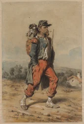 Soldaat met Hond, 1853