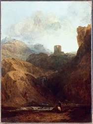 Kasteel Dolbadern, Noord-Wales ... (schilderij op doek)