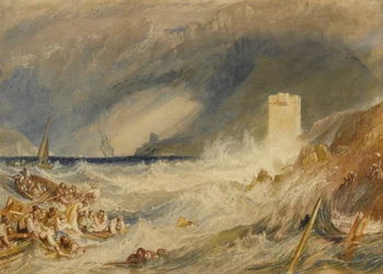 Ingang van de haven van Fowey, Cornwall, c.1827