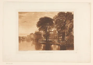 Gezicht op Isleworth vanaf de Theems