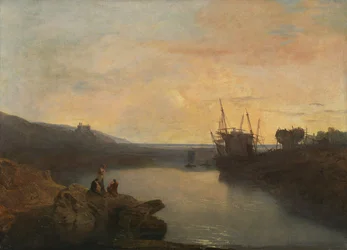 Harlech Castle, vanaf Tygwyn Ferry, zomeravondschemering [1799, Royal Academy of Arts, Londen, tentoonstellingscatalogus]