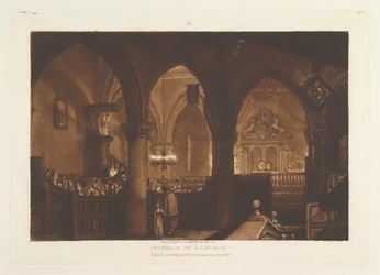 Interieur van een kerk, Liber Studiorum, deel XIV, plaat 70, 1 januari 1819