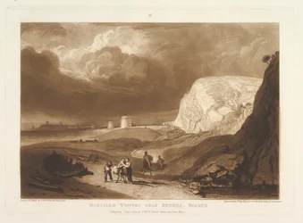 Martellotorens bij Bexhill, Sussex Liber Studiorum, deel VII, plaat 34, juni 1811