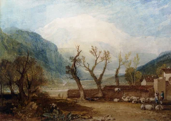 Mont Blanc, vanaf de brug van St. Martin, Sallanches