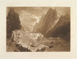 Mer de Glace, Vallei van Chamouni-Savoy Liber Studiorum, deel X, plaat 50, 23 mei 1812