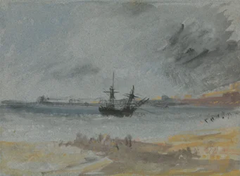 Schip aan de grond in Brighton