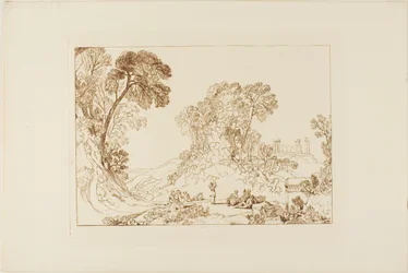 Tempel van Jupiter op het eiland Aegina, plaat 77 uit Liber Studiorum