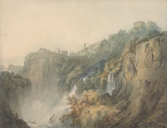 Tivoli met de Tempel van de Sibylle en de watervallen