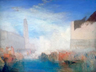 Venetië, De Piazzetta Met De Ceremonie Van De Doge Die De Zee Trouwt, ca. 1835
