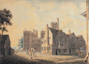 Gezicht op het aartsbisschoppelijk paleis, Lambeth