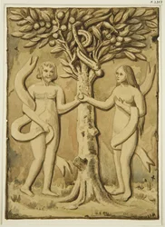 Adam en Eva houtsnijwerk