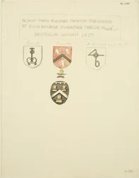 Wapenschilden op het graf van Framton 1357