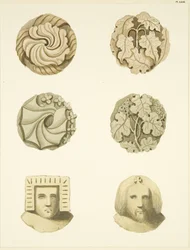 Gewelfstenen (kraagstenen) in het plafond van de Redcliffe-kerk