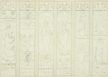 Glas-in-lood in altaarraam van de St Mark