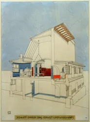 Doorsnede van het Ernst-Ludwigs-Haus