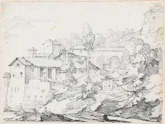 Italiaanse Gebouwen op een Heuvel