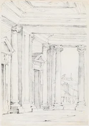 Portiek van het Palazzo Nuovo, op het Campidoglio