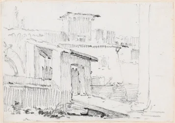 Romeinse gebouwen met een open schuur