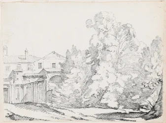 Bomen die een Huis op Oude Ruïnes Afdekken