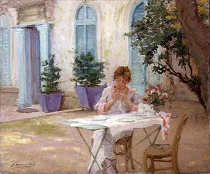 Ontbijt op het terras