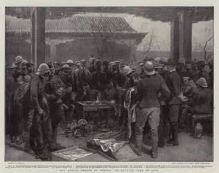 De geallieerde troepen in Peking, een veiling van buit