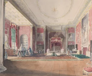 De staatsbedkamer, Stowe Buckinghamshire, 1838