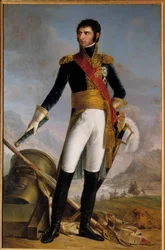 Portret van Jean Baptiste Jules Bernadotte, prins van Ponte Corvo en later Karel Johan XIV, koning van Zweden in 1818, afgebeeld in 1804. Schilderij door Joseph Nicolas Jouy, 1852